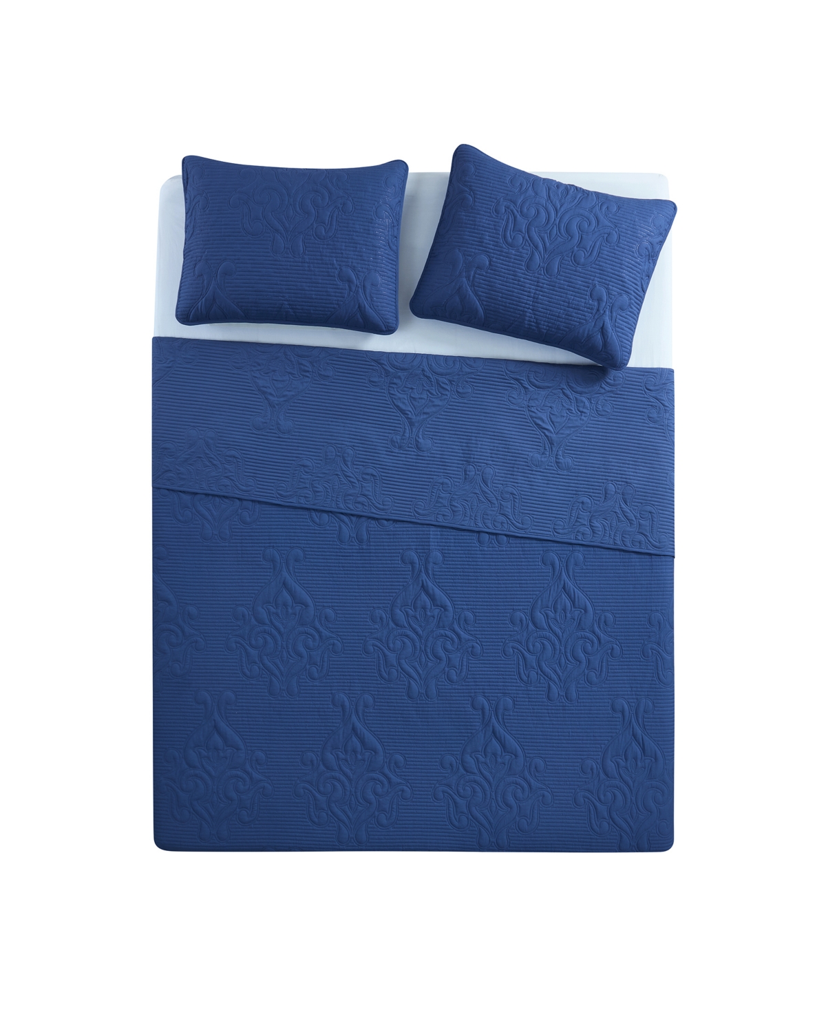 Vcny Home Solomun Pinsonic Damask 3-Pc. Quilt Set, King