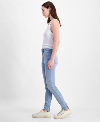 Juniors' 5-Button High Waisted Curvy Skinny Jeans