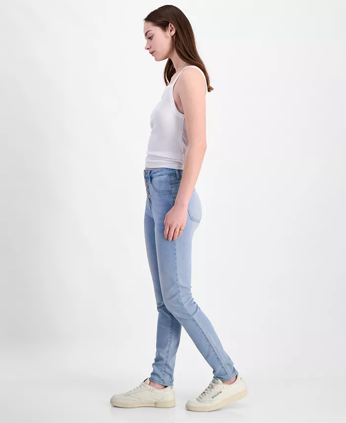 Juniors' 5-Button High Waisted Curvy Skinny Jeans - thumbnail 6