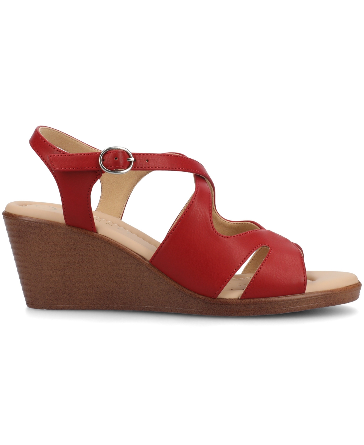 Shop Journee Collection Women's Kedzie2 Strappy Wedge Sandals In Red