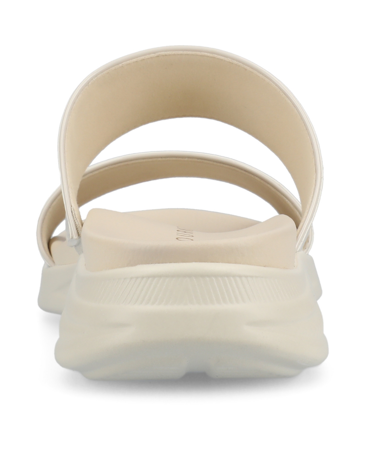 Journee Collection Women's Janis Double Band Comfort Wedge Sandals In Patent,bone
