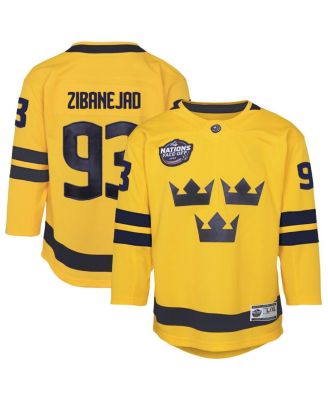 Outerstuff - Big Boys and Girls Mika Zibanejad Yellow Sweden 2025 4 Nations Face-Off Premier Player Jersey