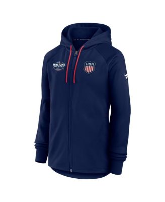 Women's Athletic Navy USA 2025 4 Nations Face-Off Authentic Pro Fleece Full-Zip Jacket
