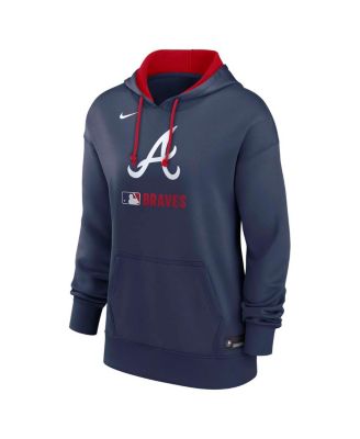 Women's Navy Atlanta Braves Authentic Collection Performance Pullover Hoodie