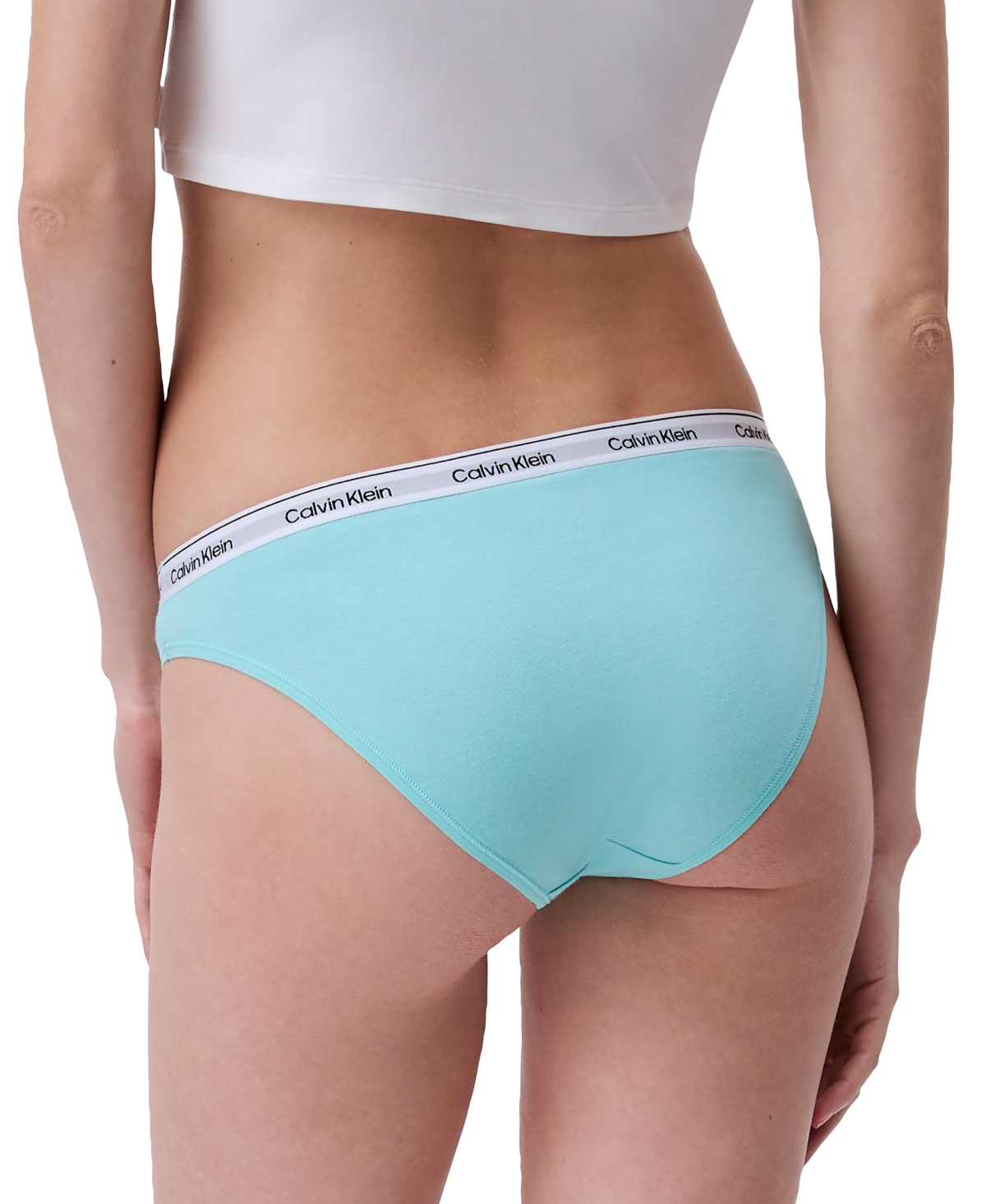 Calvin Klein Women's Modern Logo 3-pack Bikini Underwear Qd5207 In Black,beau Blue,white