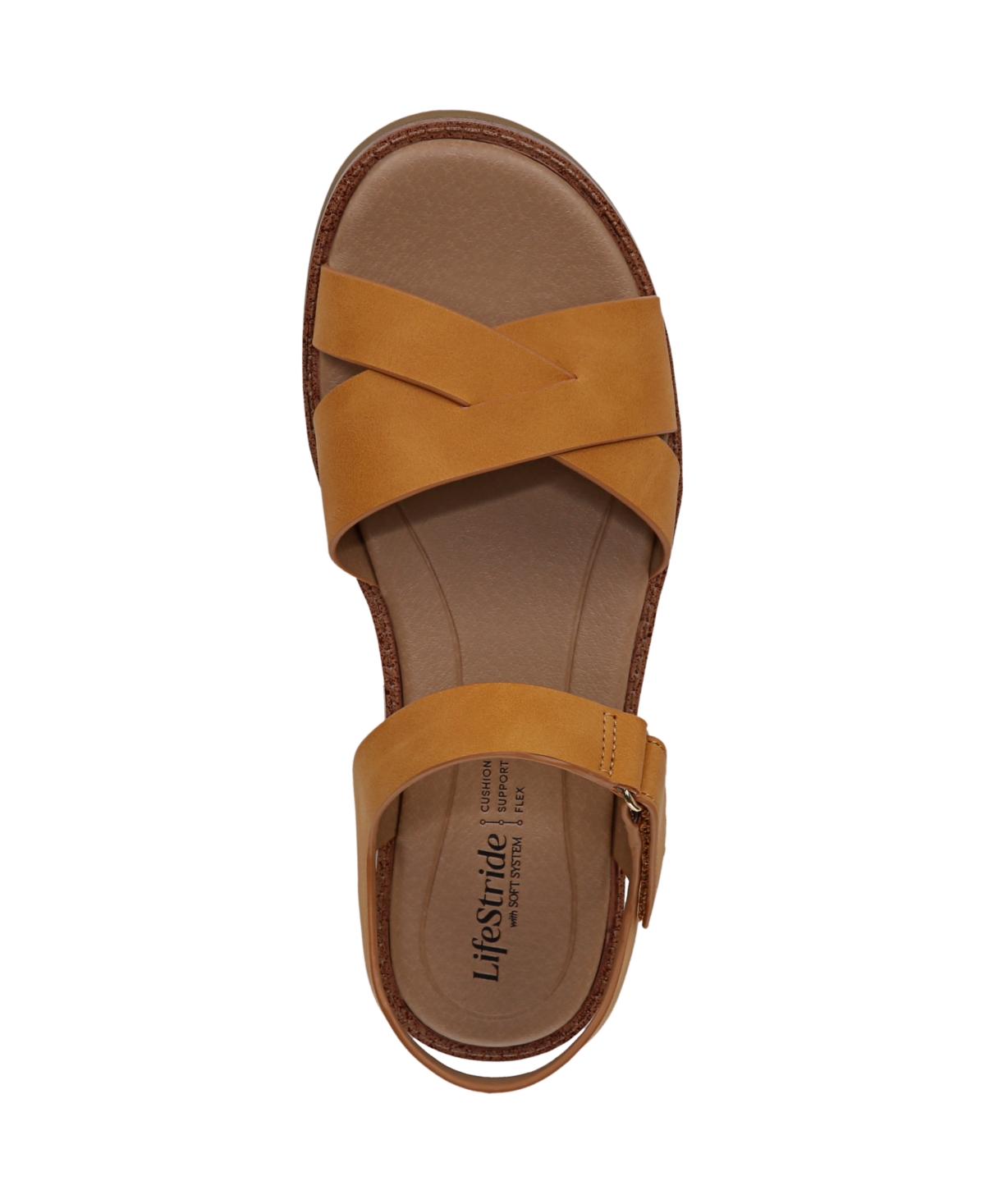 Shop Lifestride Women's Wren Strappy Platform Sandals In Inca Gold Faux Leather