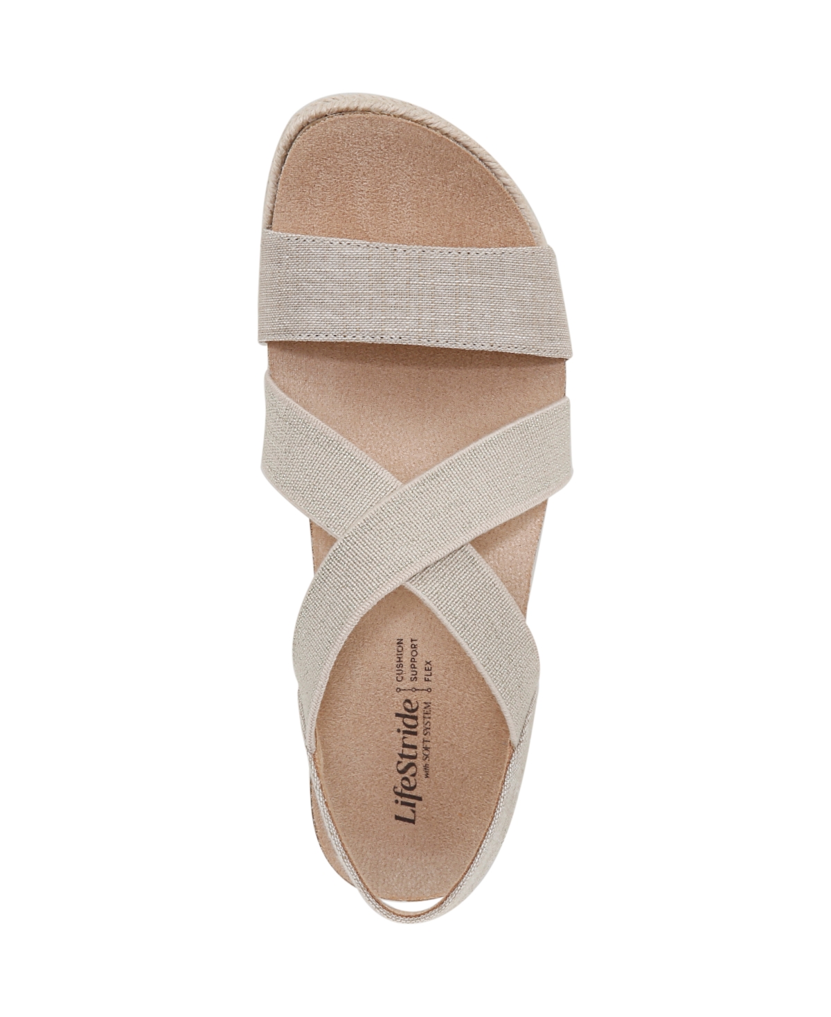 Shop Lifestride Women's Breeze Strappy Wedge Sandals In Almond Milk Fabric