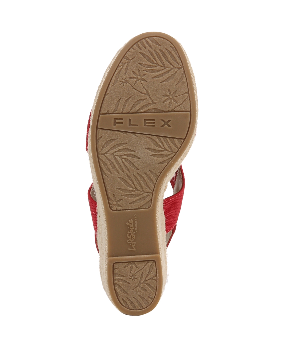 Shop Lifestride Women's Tallulah Espadrille Wedge Sandals In Fire Red Fabric,faux Leather