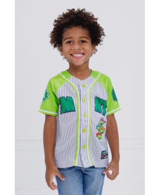 Little Boys Mesh Baseball Jersey Button Down Dress Shirt
