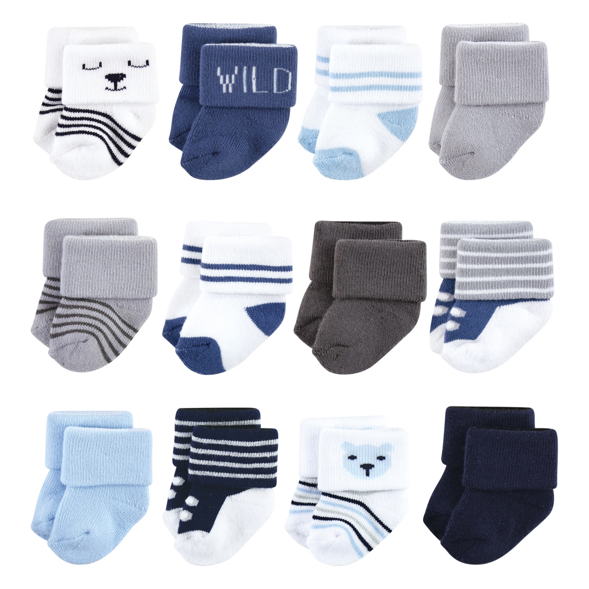 Hudson Baby Boys 24-Pack Comfort Terry Socks Set