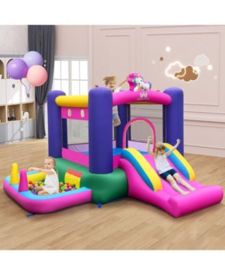 Inflatable Bounce House with Slide, Splash Pool, Basketball Hoop & Ring Toss Ultimate Kids Play Center