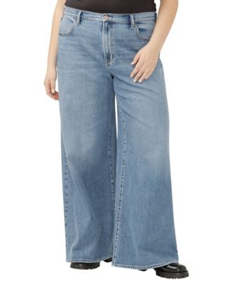 Plus Size Highly Desirable High Rise Ultra Wide Leg Jeans
