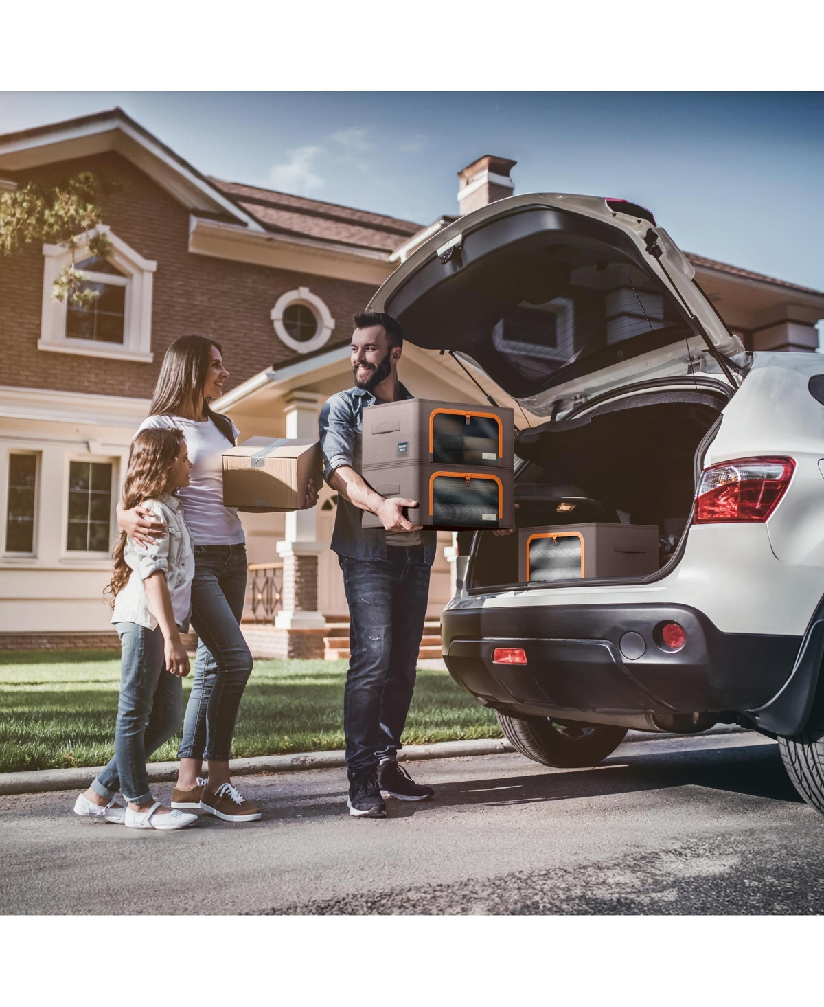 Sorbus 6 Pack Small Foldable Storage Box - Metal Frame, Oxford Fabric, Large Window & Handles Organization for Bedroom, Linens Clothes