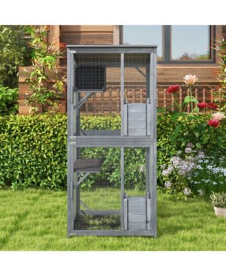 Weatherproof Outdoor Cat House with Asphalt Roof Durable Shelter for Feral & Pet Cats