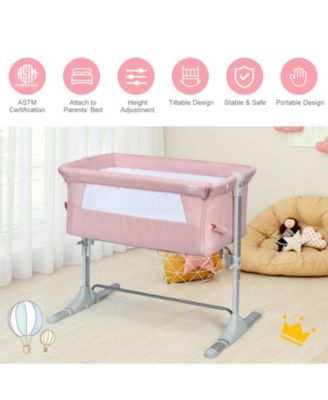 Kids Travel Portable Bed Side Sleeper Bassinet Crib with Carrying Bag