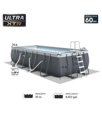 24 x 12 x 4.3 Foot Ultra XTR Rectangular Pool, 2 Pack of Floats and Cooler