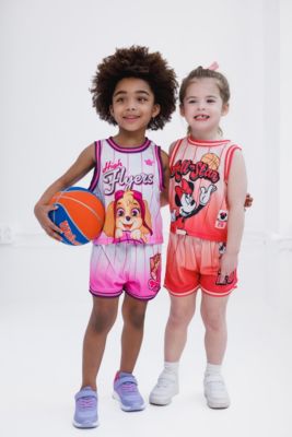 Girls Mesh Jersey Tank Top and Basketball Shorts Athletic Outfit Set