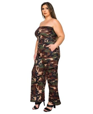 Women's Plus Size Freya Camo Cargo Jumpsuit