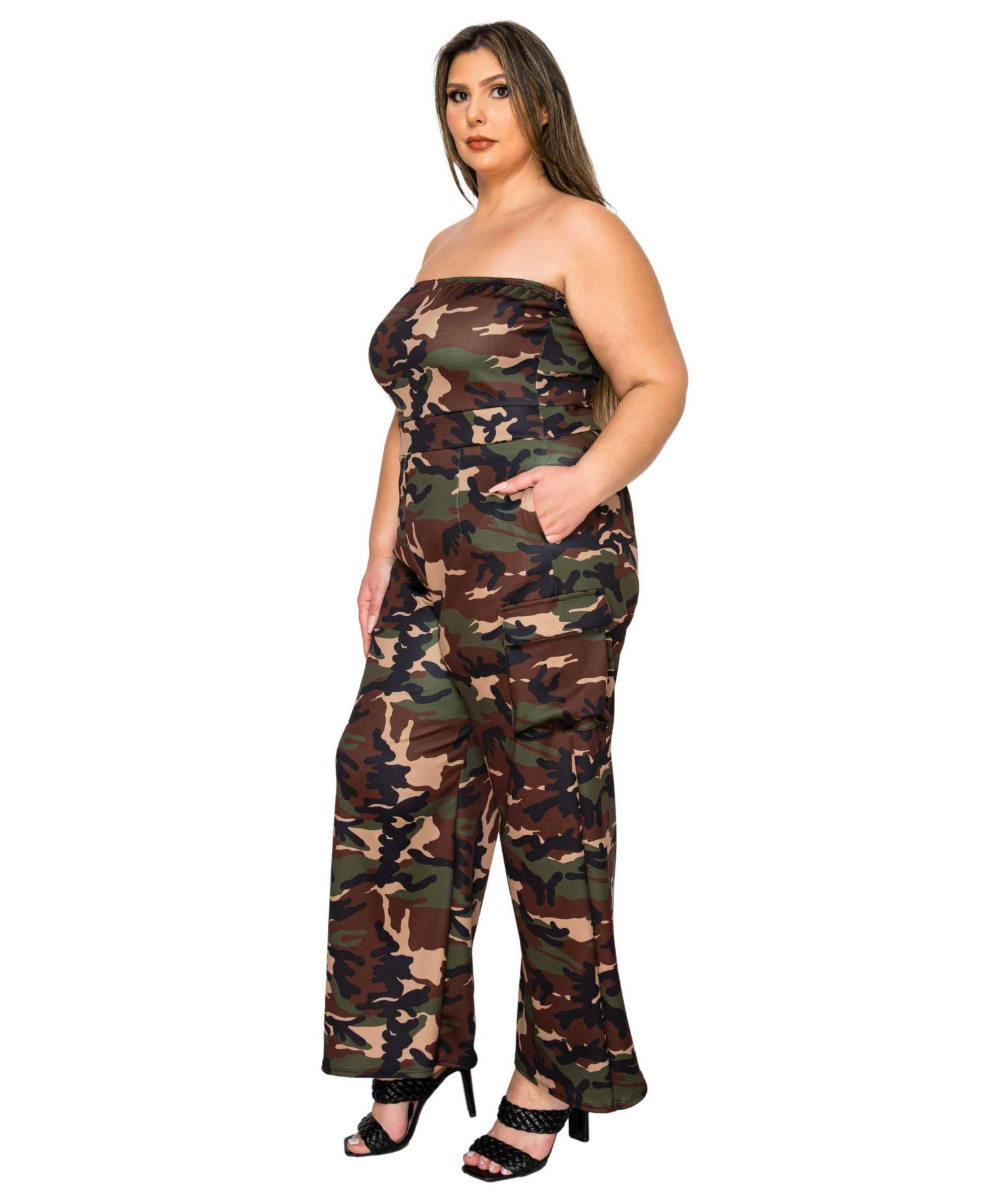Women's Plus Size Freya Camo Cargo Jumpsuit
