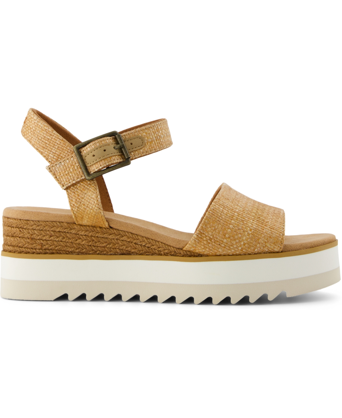 Shop Toms Women's Diana Platform Wedge Sandals In Brown Sugar Raffia