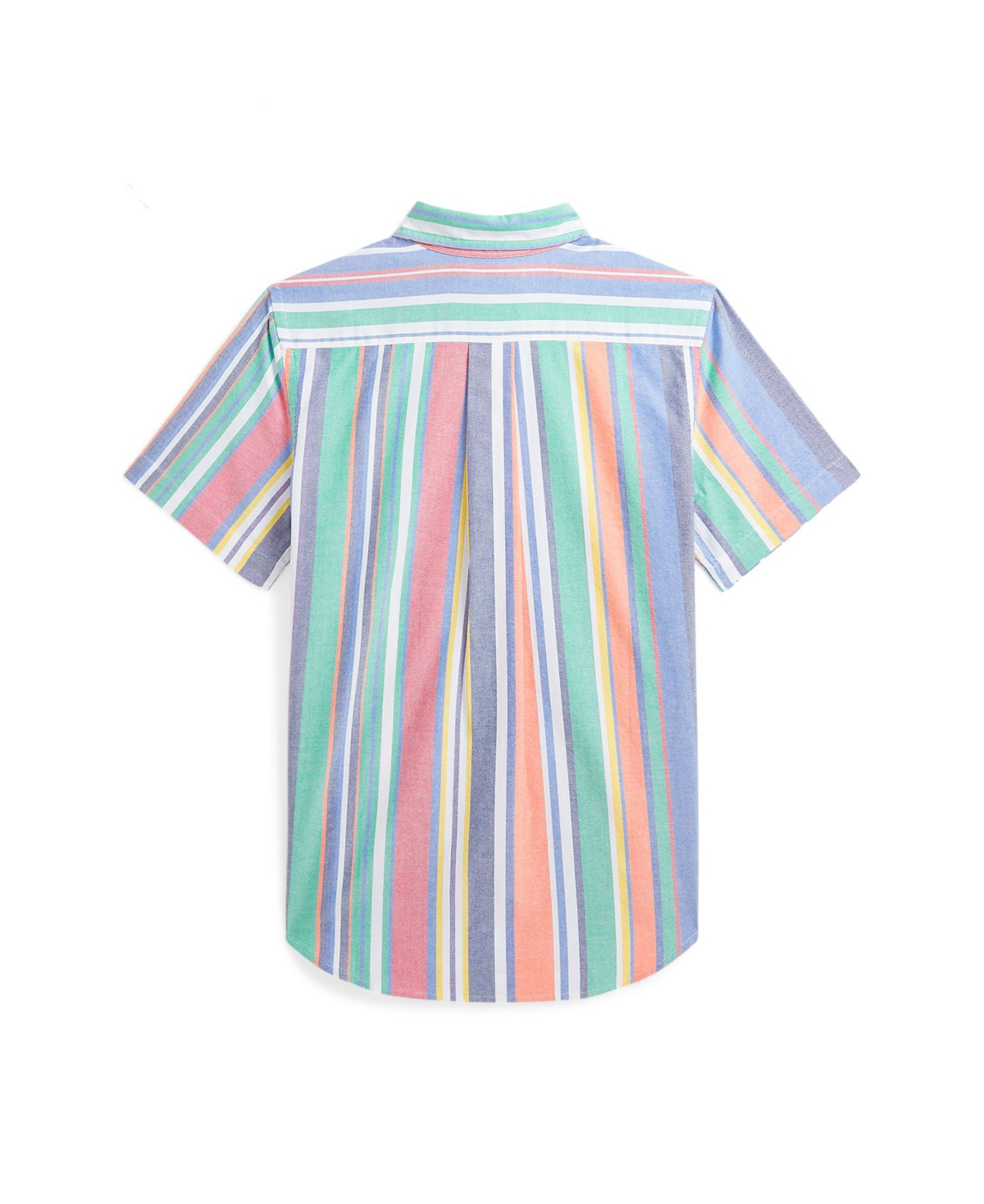 Polo Ralph Lauren Big Boys Striped Oxford Short-sleeve Shirt In Navy Red Multi
