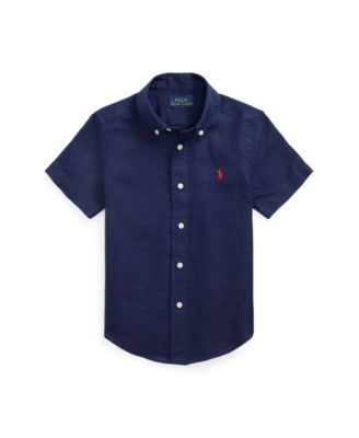 Polo Ralph Lauren Toddler and Little Boys Linen Short-Sleeve Shirt - NEWPORT NAVY 41$