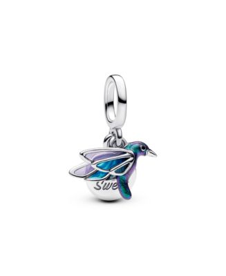 Papegaai Charm hanger 925 sterling zilver verguld voor dames en meisjes, vogelmotief met gekleurde kristallen en email, gouden charms geschikt voor alle charmsystemen, kleur goud