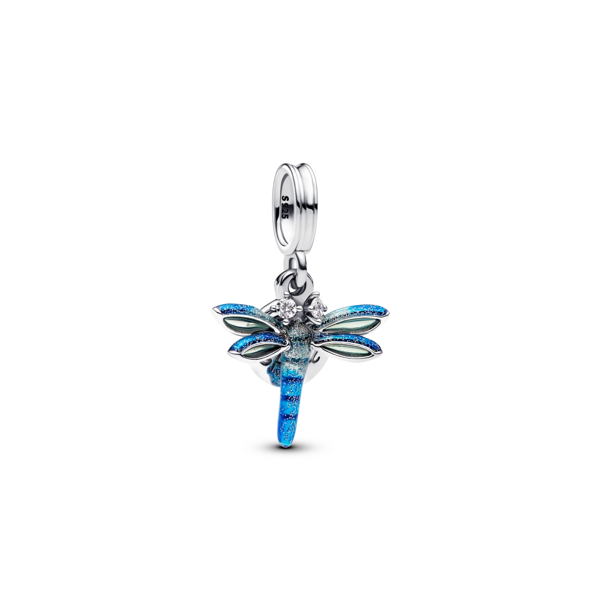 Pandora Sterling Silver Dragonfly Double Dangle Charm In Sterling Silver