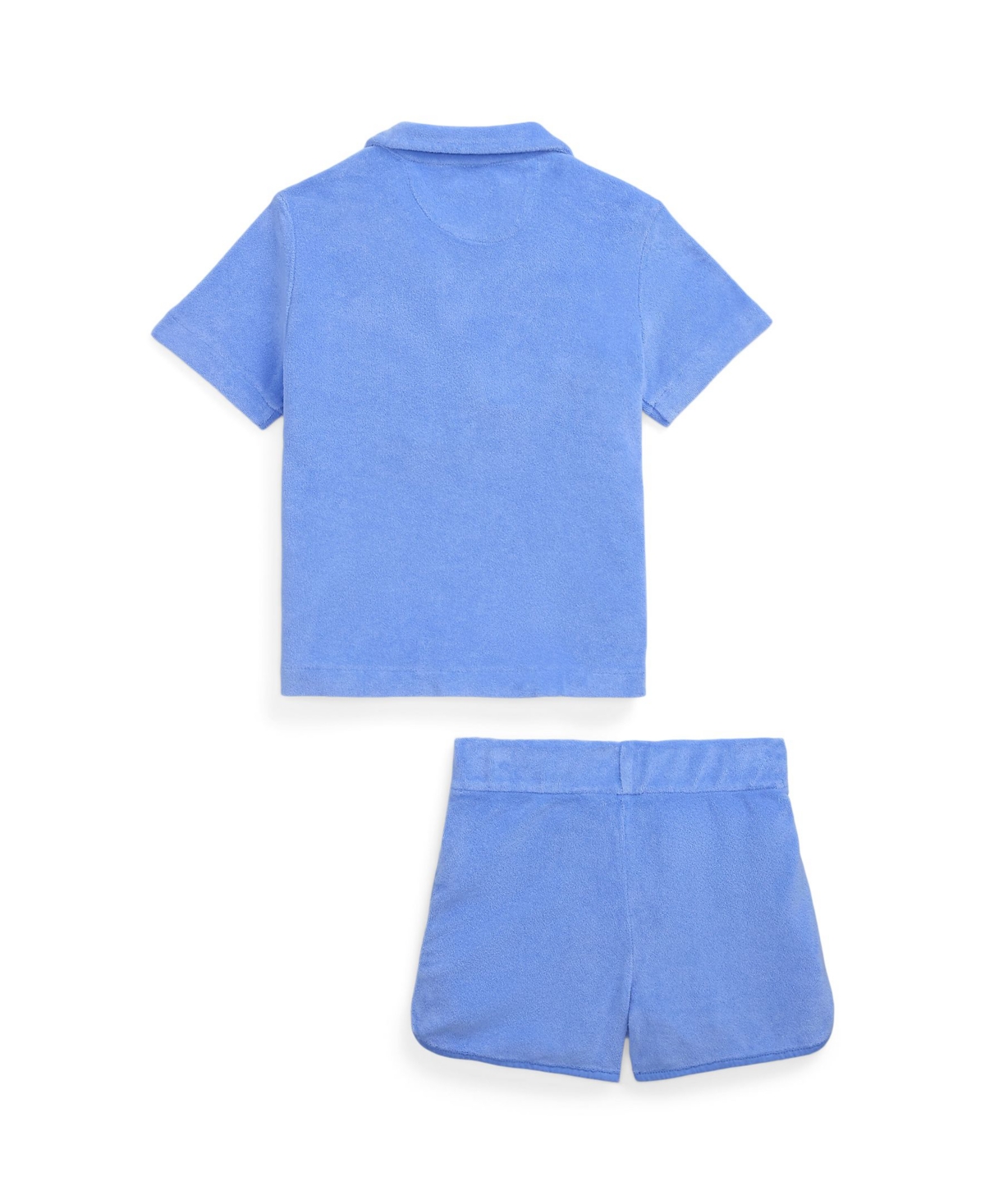 Polo Ralph Lauren Toddler And Little Boys Terry Polo Shirt And Short Set In Harbor Island Blue