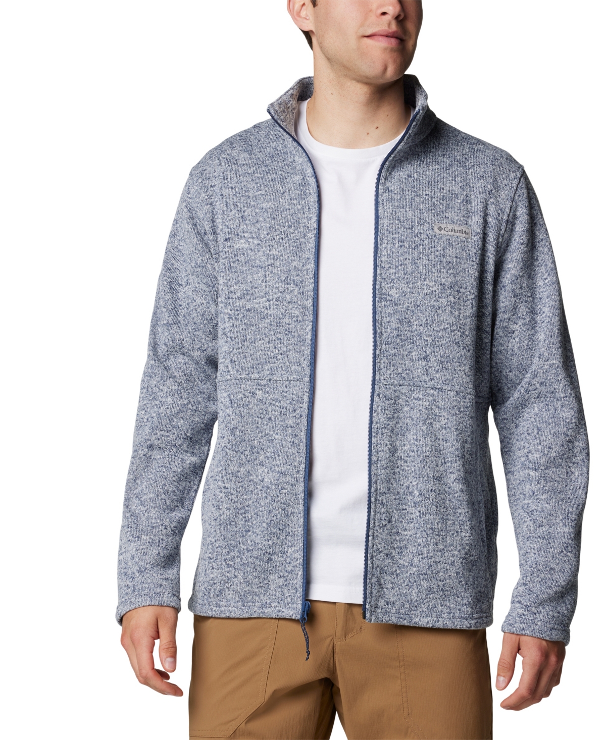 Columbia Men's Alto Pass Textured Knit Sweater Fleece Zip-front Jacket In Dark Mount