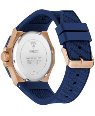 Men's Multifunction Blue Silicone Watch, 45mm