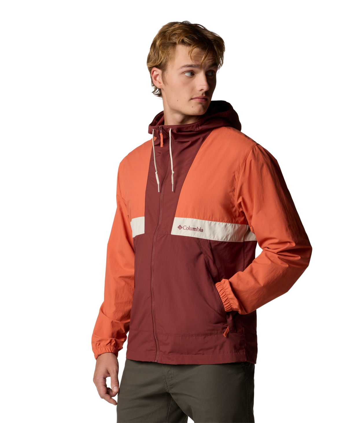 COLUMBIA MEN'S SPIRE VALLEY HOODED WINDBREAKER 