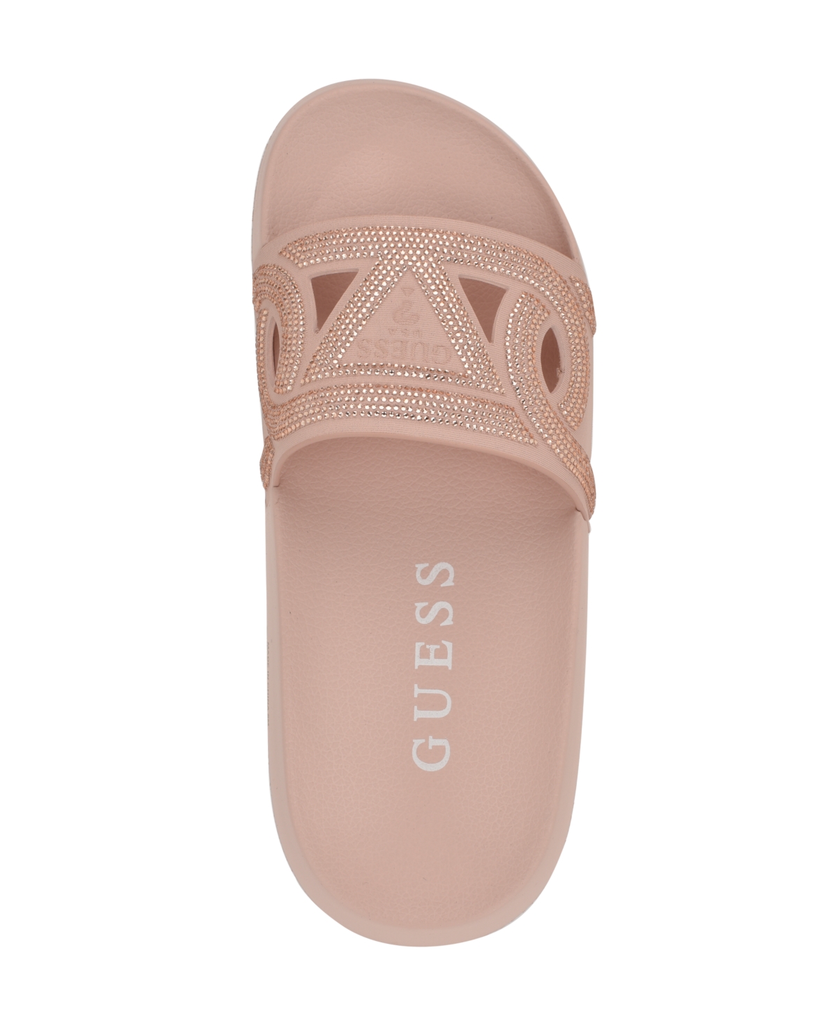Guess Women's Payca Rhinestone Eva Pool Slide Sandals In Dusty Pink