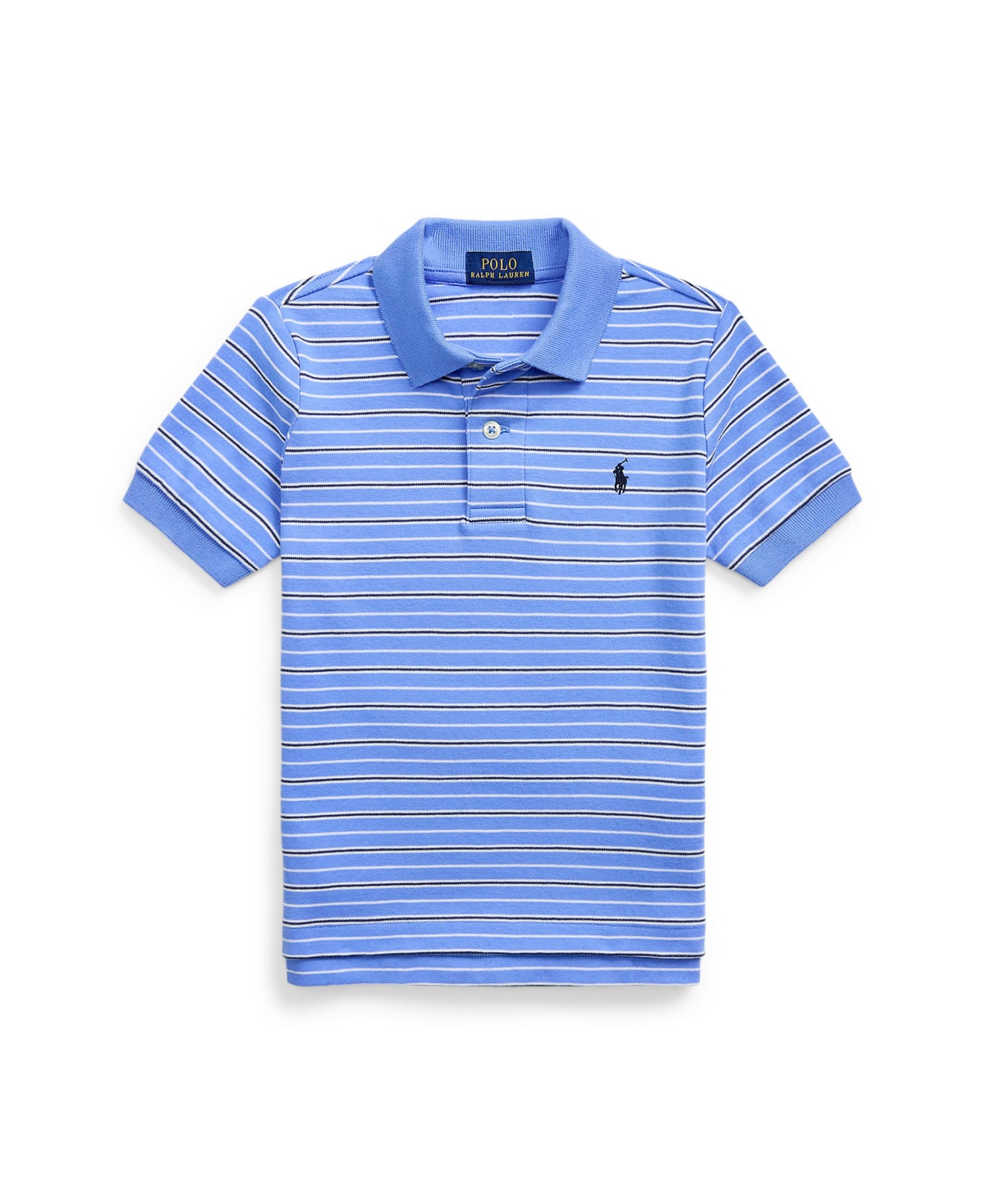 Polo Ralph Lauren Striped Soft Cotton Polo Shirt In Harbor Island Blue Multi