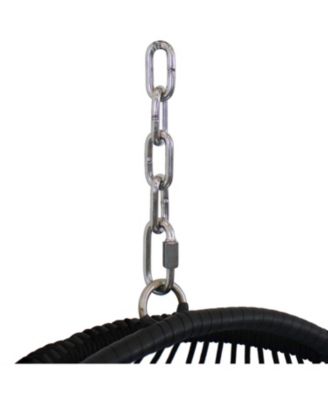 Outdoor Resin Wicker Julia Hanging Basket Egg Chair Swing with Cushions and Headrest - 2pc