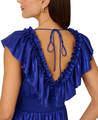 Women's Ruffled V-Neck Midi Dress