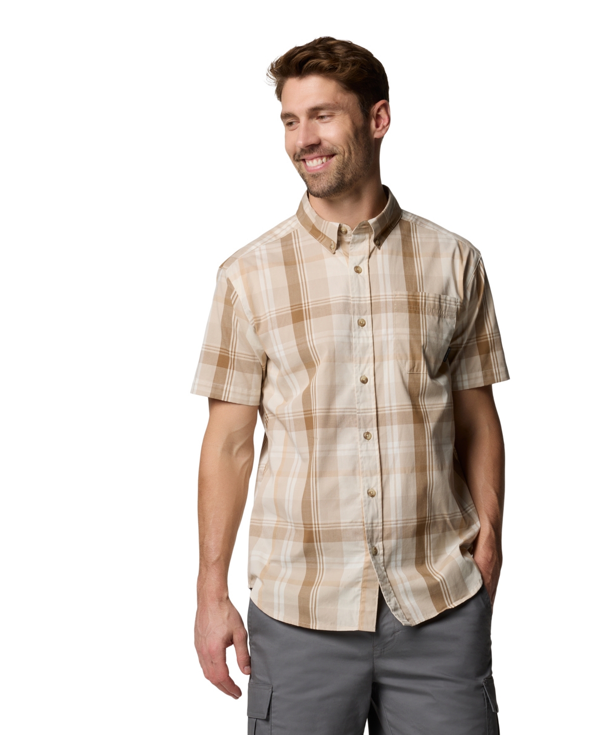 Men's Rapid Rivers Short Sleeve Plaid Shirt - Chalk Mult