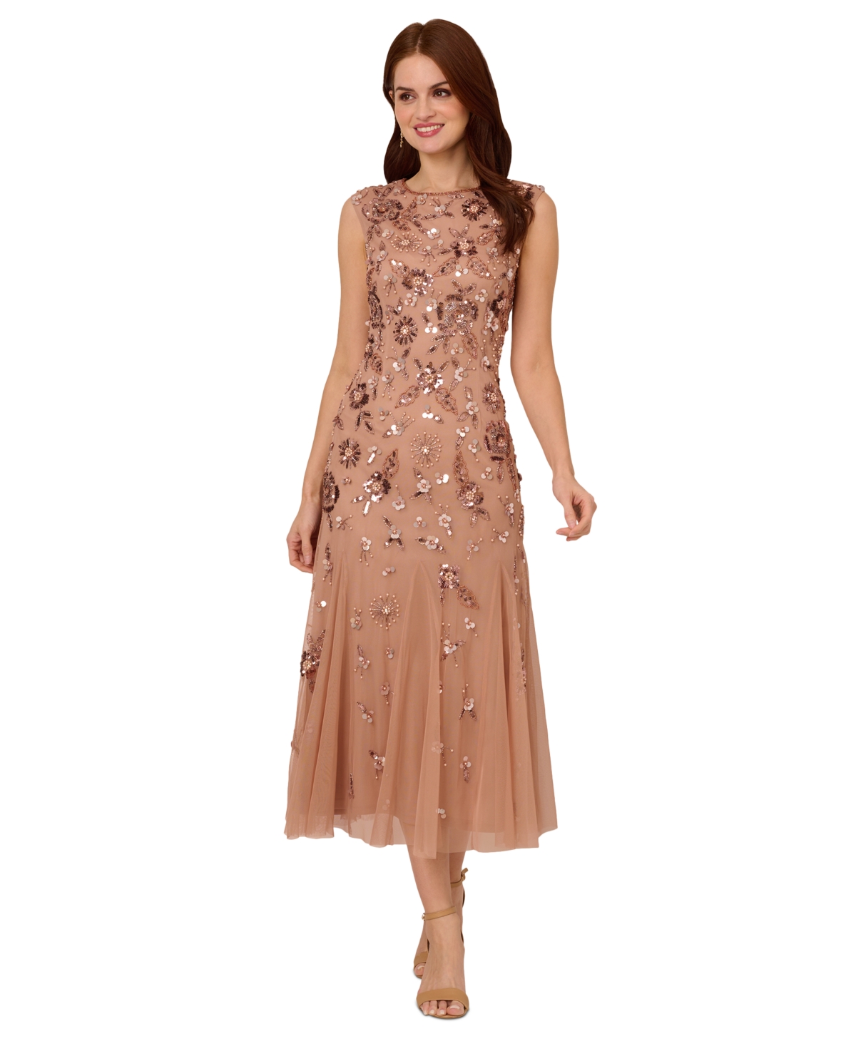 Women's Embellished Sleeveless Dress - Rose Gold
