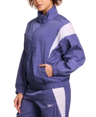Women's Woven Crinkle Colorblocked Track Jacket