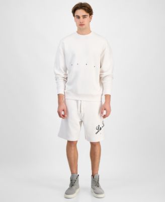 【特価！関税込】HUGO パームツリープリント スウェットシャツ Hugo Boss Men's Dutap Oversized-Fit Textured Palm Tree-Print