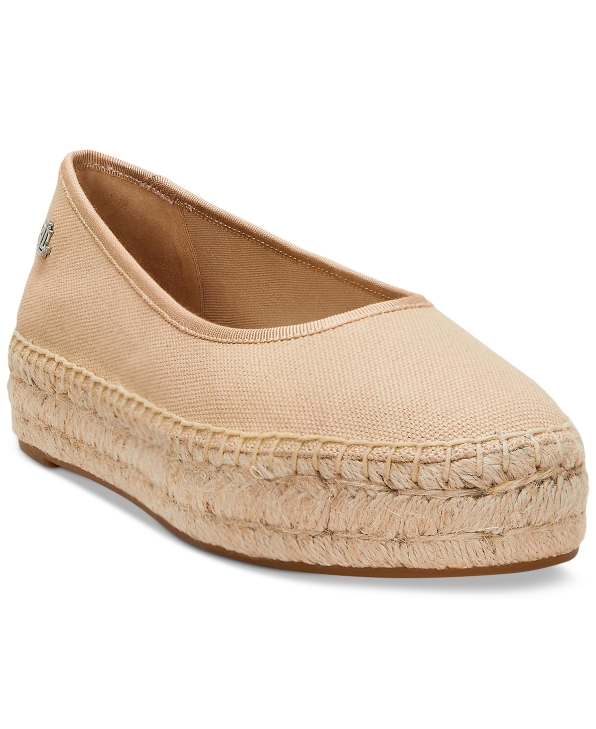 Ralph Lauren Luize Canvas Ballet Espadrille In Neutral