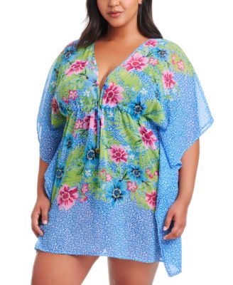 Bleu by Rod Beattie - Plus Size Lets Get Away Drawstring Caftan
