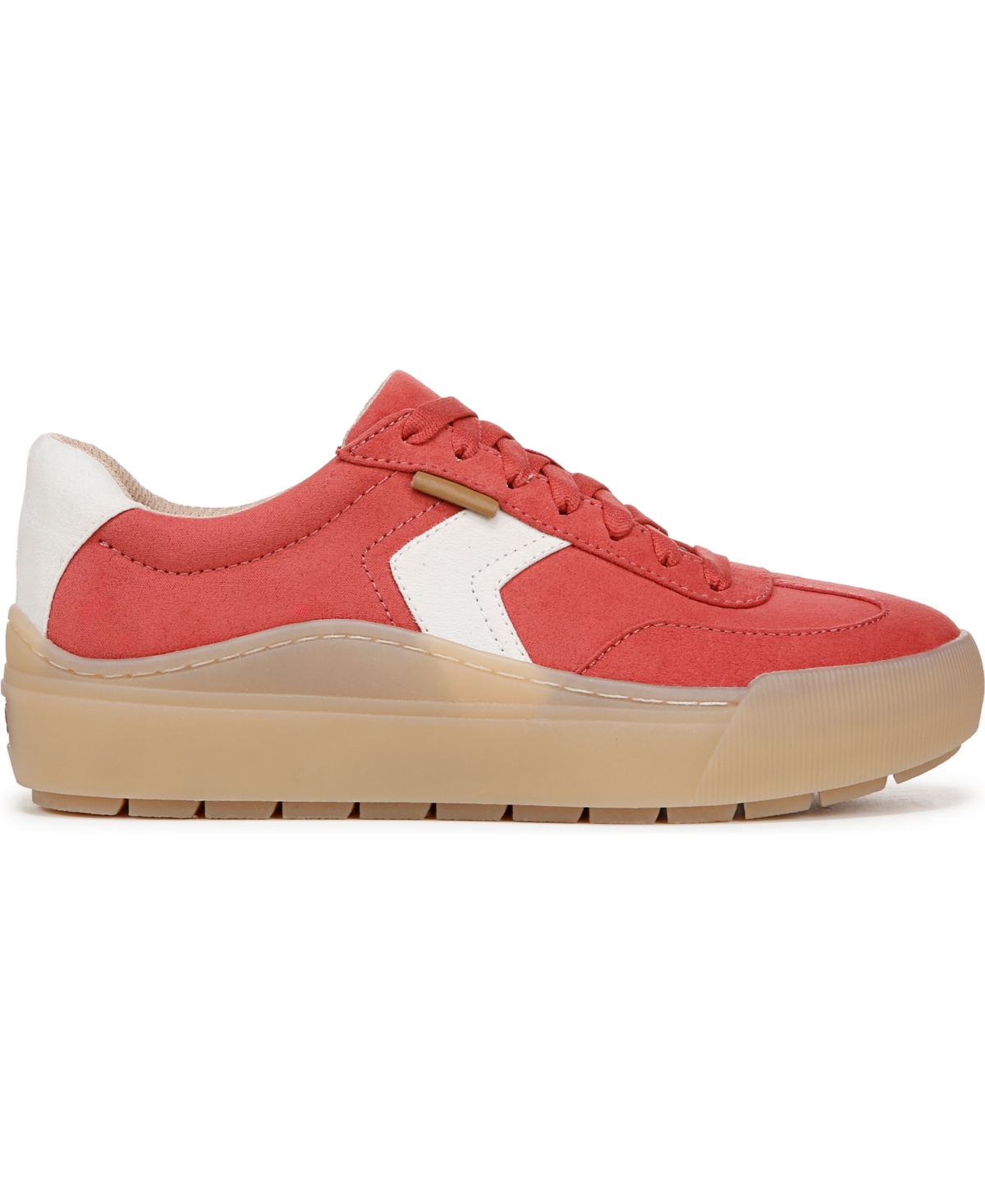 Shop Dr. Scholl's Women's Time Off Win Lace Up Platform Sneakers In Red Cherry Microfiber