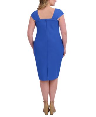 Plus Size Bandage-Bodice Cap-Sleeve Dress