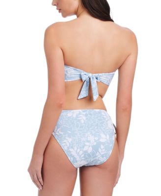 SANCTUARY WOMENS IN THE MEADOW BANDEAU TIE FRONT BIKINI TOP BOTTOMS 