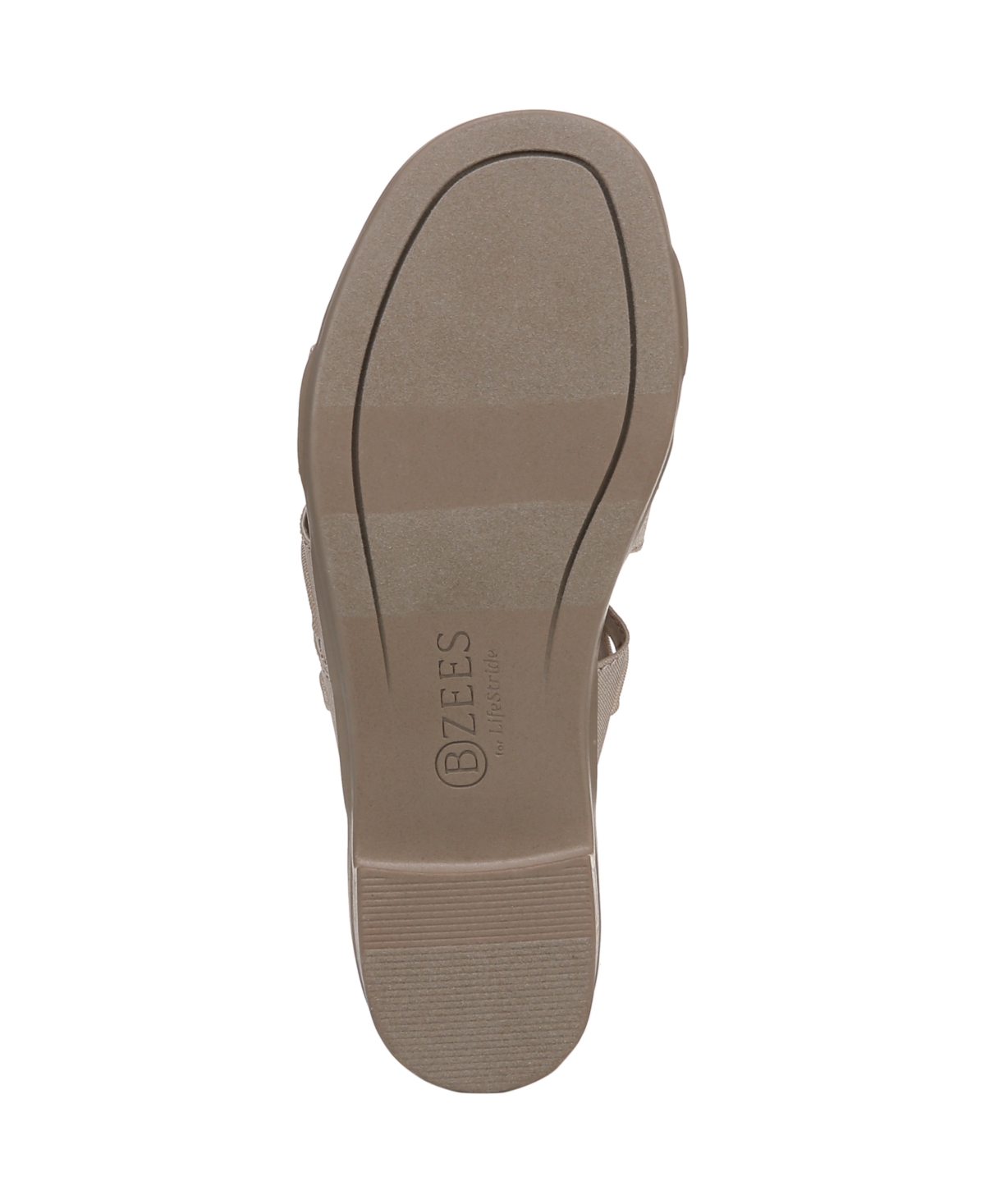 Bzees Women's Poppy Washable Block Heel Slide Sandals In Simply Taupe Fabric