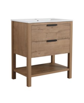 30 Inch Bathroom Vanity Plywood With 2 Drawers (Only Vanity, without Basin)