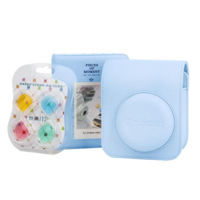 Fujifilm Instax Mini 12 Instant Film Camera, Pastel Blue Bundle with Instax Mini Custom Case, Accessory Kit and Daylight Film, 2x Twin Pack