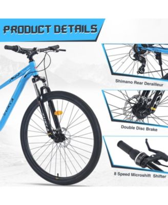 Streamdale 29 Inch Wheels 8 Speed Mountain Bike, for Men Women Boys and Girls, Front Suspension, Steel Frame