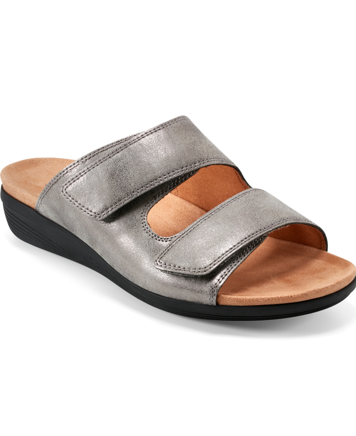 EASY SPIRIT WOMEN'S BOWEN DOUBLE BAND LOW WEDGE SANDALS 